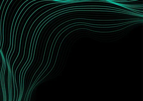 Futuristic abstract minimal background with dotted curved wavy lines Stock Illustration