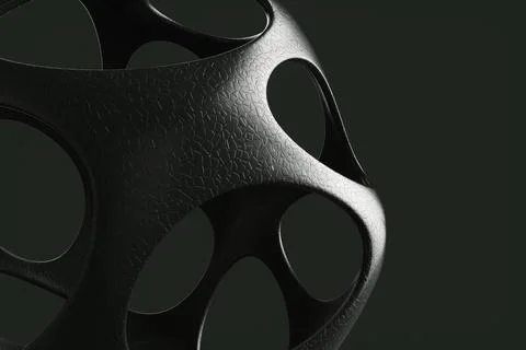Futuristic abstract modern shape on a gray background. 3d rendering Stock Illustration