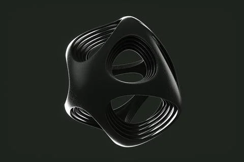 Futuristic abstract modern shape on a gray background. 3d rendering Stock Illustration