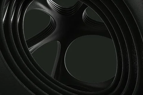 Futuristic abstract modern shape on a gray background. 3d rendering Stock Illustration