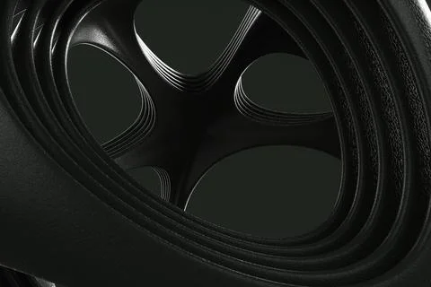 Futuristic abstract modern shape on a gray background. 3d rendering Иллюстрация