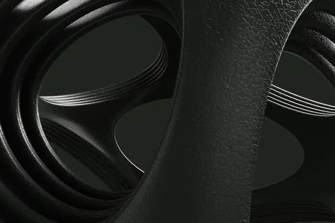 Futuristic abstract modern shape on a gray background. 3d rendering Stock Illustration