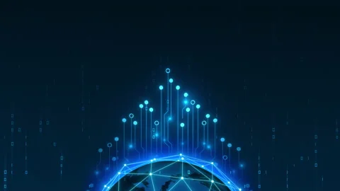 Futuristic abstract motion background. Telecommunication concept Stock Footage 131485892