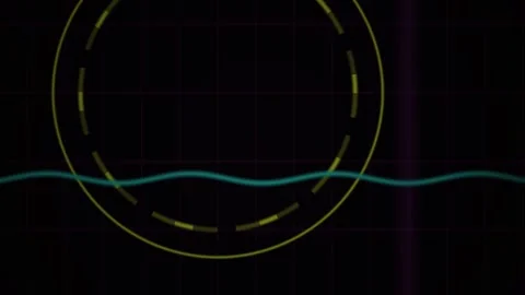 Futuristic Abstract Motion Graphics with Glowing Geometric Circles and Wave.. Stock Footage 343698543