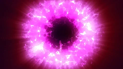 Futuristic abstract multicolored exploding rings circles glowing radiant magi Stock Footage 222957305