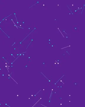 Futuristic Abstract Neon Purple Background with Cyan Connection Lines and D.. Stock Illustration