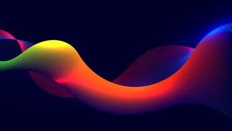 Futuristic abstract neon wave background featuring a dynamic glowing ribbon.. Illustrazione stock