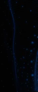 Futuristic Abstract Network Background: Luminous Blue Particle Plexus with .. Stock Illustration