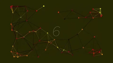 Futuristic abstract network connection mapping data flow technology lines Stock Footage 342115703