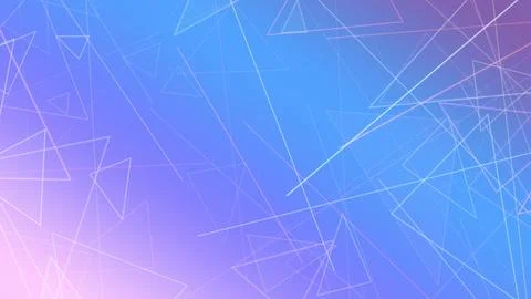 A futuristic abstract network of neon triangles and lines in blue and purpl.. Stock Illustration