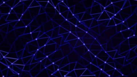 Futuristic abstract neural network connections flowing over deep dark blue .. Stock Footage 336836578