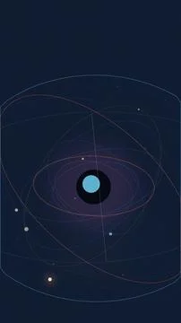Futuristic abstract orbital network with glowing rings and points on dark b.. Stock Illustration