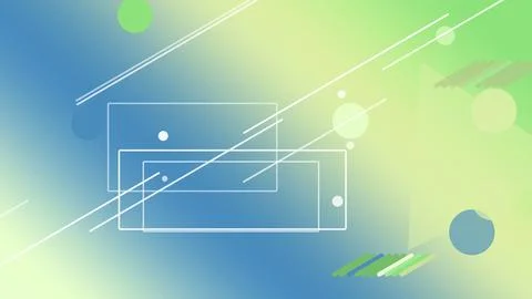 Futuristic abstract outlines of rectangles and motion lines float over a bl.. Illustrazione stock