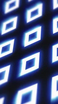 Futuristic abstract pattern of glowing blue geometric shapes on dark backgr.. Illustrazione stock