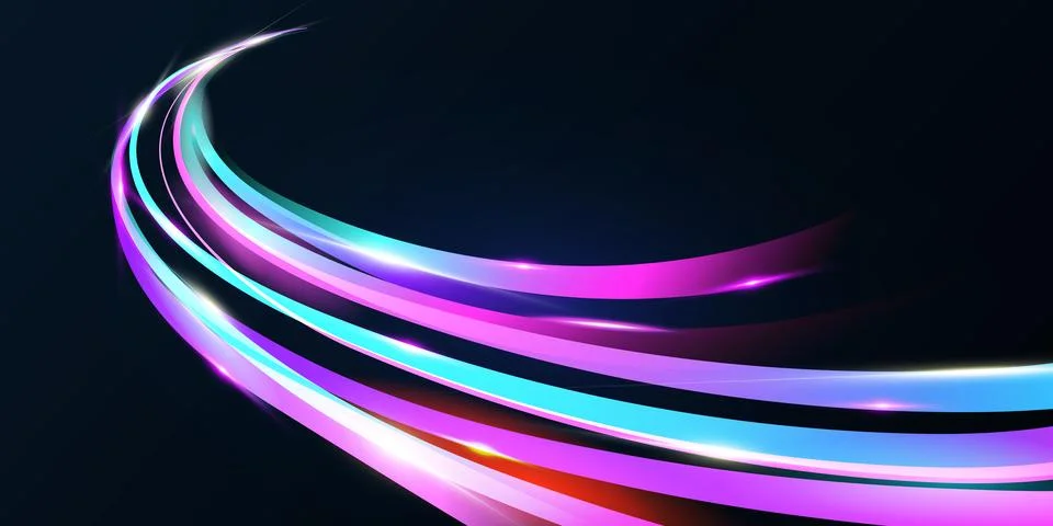 Futuristic abstract perspective flash, glowing road light strips. Light traffic 스톡 일러스트