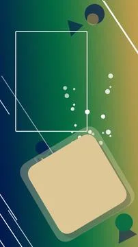 A futuristic, abstract phone interface floats over a green-blue background .. 库存插图