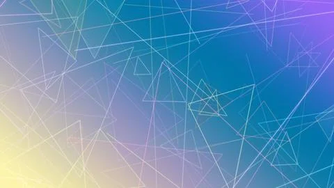 A futuristic abstract polygon network in glowing blue and purple with soft .. Stock Illustration