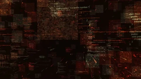 Futuristic abstract programming red digital code, seamless loop. Animation Stock Footage 164919457
