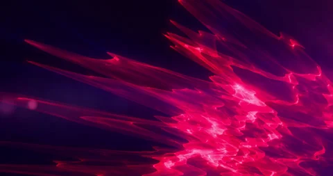 Futuristic abstract red ruby sharp glass crystals from waves, smoky lines mag Stockbeeldmateriaal 221714300