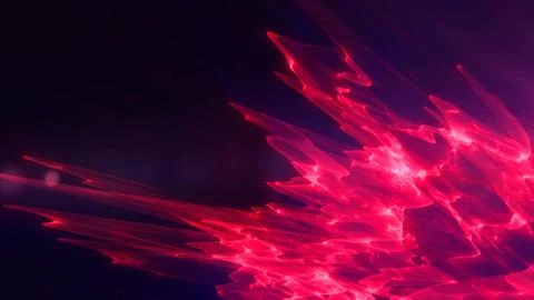 Futuristic abstract red ruby sharp glass crystals from waves, smoky lines mag Illustrazione stock