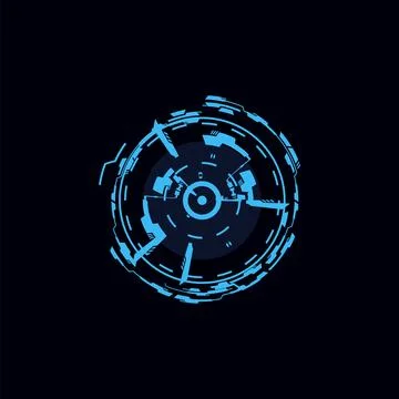 Futuristic abstract round vector illustration for web design isolated on black. Stock Illustration