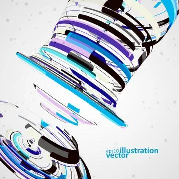 Futuristic abstract shape illustration, technology vector background eps10 Stock Illustration