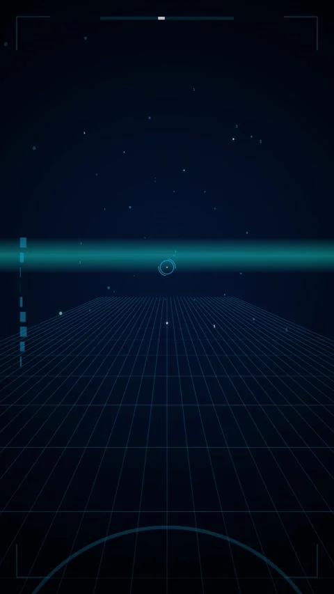 Futuristic abstract tech background: Glowing blue data grid visualization c.. Stock Footage 344934931