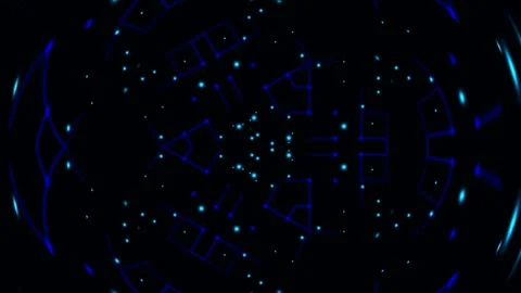 Futuristic abstract technology background: Glowing blue geometric network v.. Stock Footage 336532993