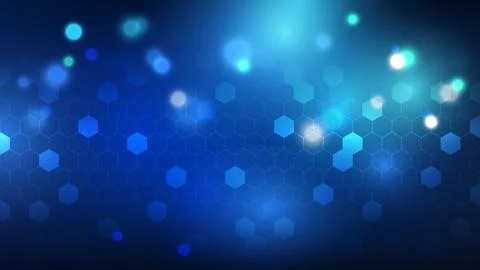 Futuristic abstract technology background with glowing blue honeycomb hexag.. イラスト素材