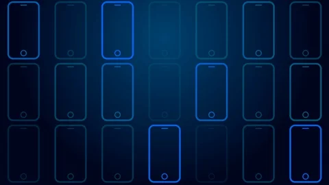 Futuristic abstract technology background. Smartphone icons. Stock Footage 129504902
