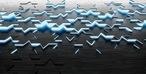 Futuristic abstract technology blue background 3d render Ilustración de archivo