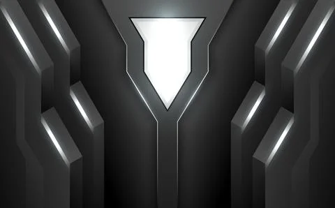 Futuristic abstract technology metal surface background with light effect Stock Illustration