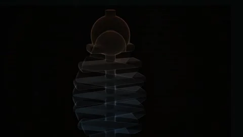 Futuristic Abstract Technology Stack Glowing with Neon Colors in Motion Stock Footage 343698654