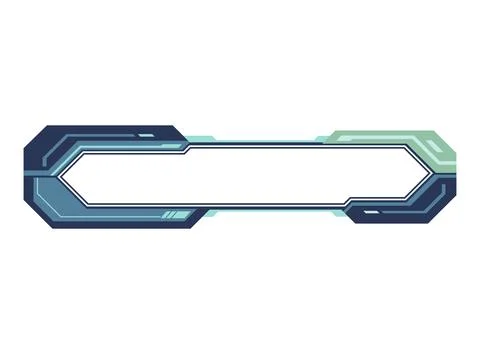 Futuristic abstract title banner lower third blue and green border gaming, .. Stock Illustration
