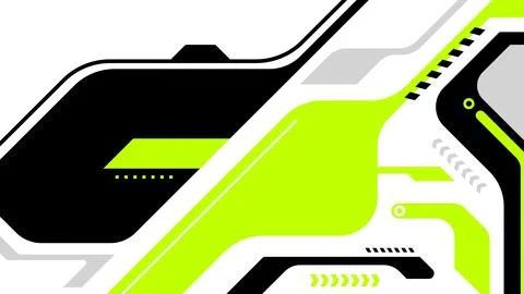 Futuristic abstract vector design with bold lime green and black geometric .. Stock Illustration