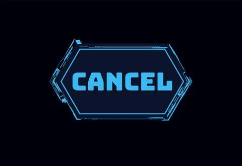 Futuristic abstract vector frame labeled cancel, illustration for web design Stock Illustration