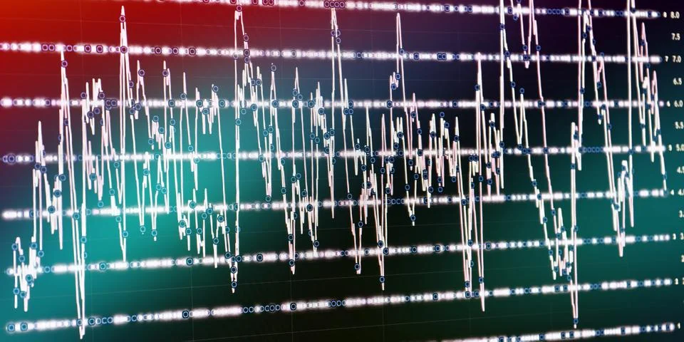 Futuristic abstract visualization of high-frequency trading and extreme marke Stock Photos