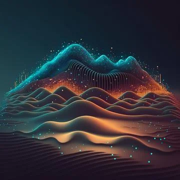 Futuristic abstract wave background with lighting. Colorful sound waves bac.. Stock Illustration