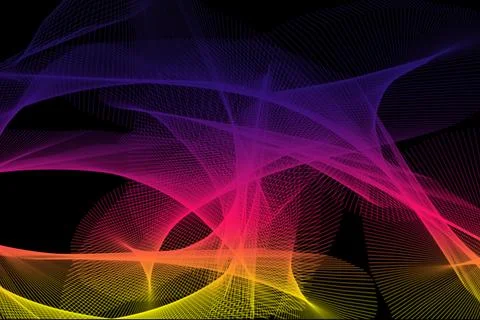 Futuristic abstract wave background with luminous digital ribbon motion Stock Illustration