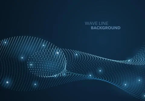 Futuristic abstract wave dot gradient line and illuminated light ball templat 스톡 일러스트