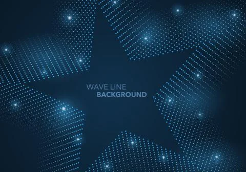Futuristic abstract wave dot gradient line and illuminated light ball templat Stock Illustration