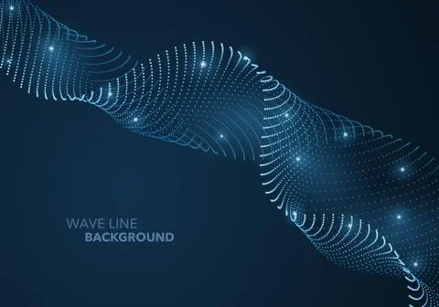 Futuristic abstract wave dot gradient line and illuminated light ball templat 스톡 일러스트