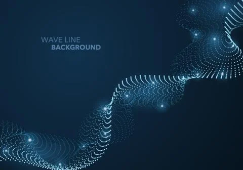 Futuristic abstract wave dot gradient line and illuminated light ball templat 스톡 일러스트