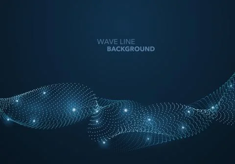 Futuristic abstract wave dot gradient line and illuminated light ball templat 스톡 일러스트