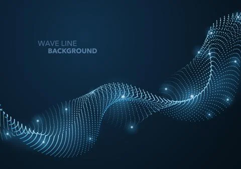 Futuristic abstract wave dot gradient line and illuminated light ball templat 스톡 일러스트