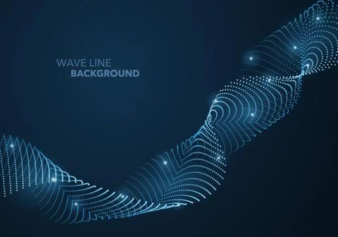 Futuristic abstract wave dot gradient line and illuminated light ball templat 스톡 일러스트