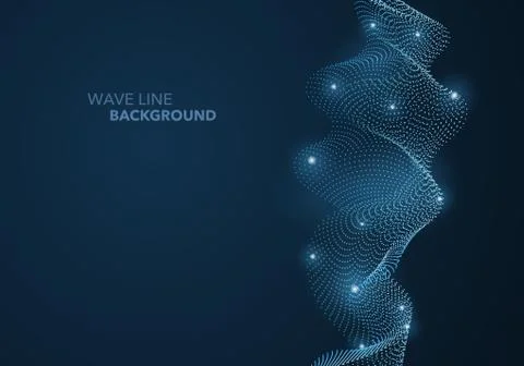 Futuristic abstract wave dot gradient line and illuminated light ball templat 스톡 일러스트
