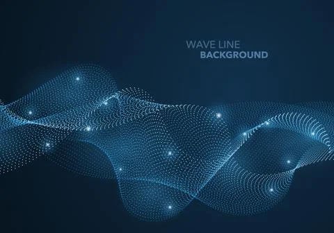 Futuristic abstract wave dot gradient line and illuminated light ball templat 스톡 일러스트