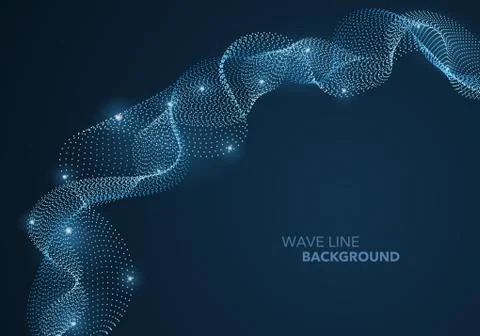 Futuristic abstract wave dot gradient line and illuminated light ball templat 스톡 일러스트