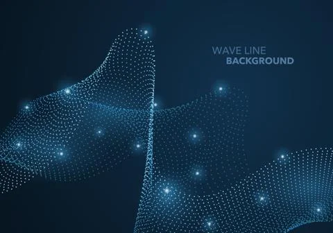 Futuristic abstract wave dot gradient line and illuminated light ball templat 스톡 일러스트